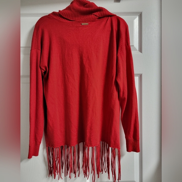 Michael Michael Kors - Red,Cowl Neck, Fringed Sweater - Size S Valentine's Day - Picture 6 of 7